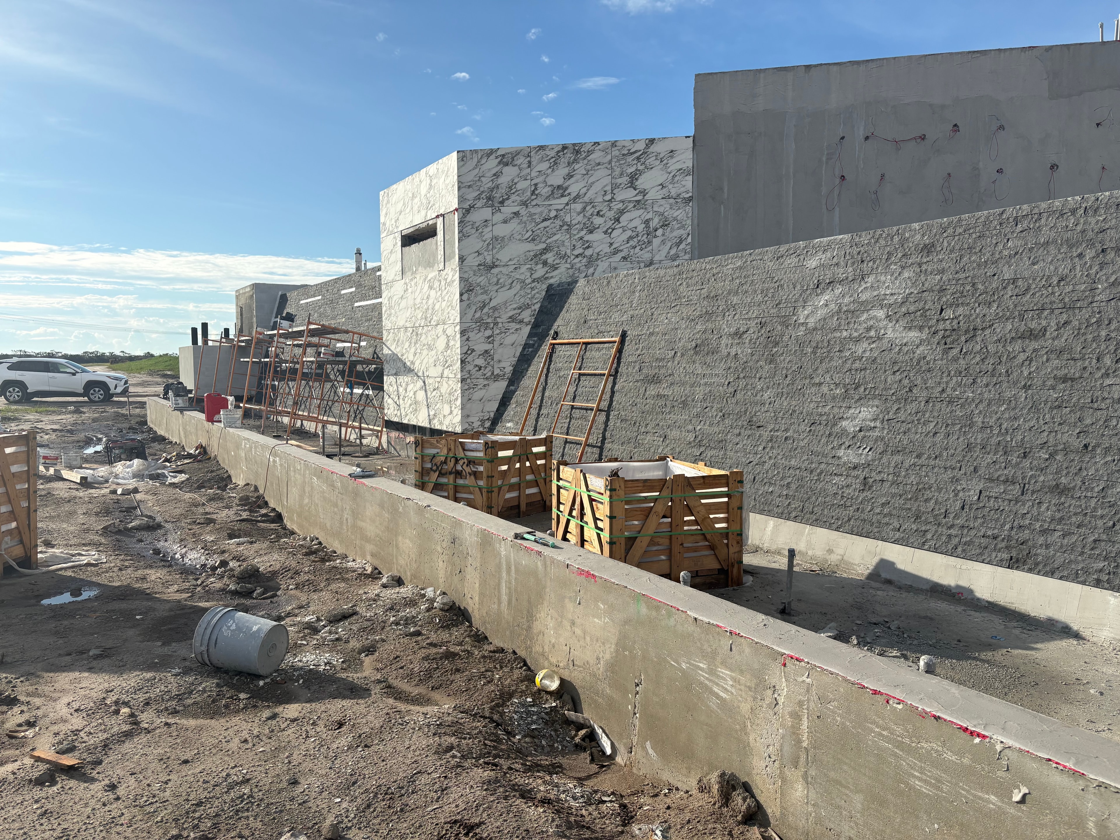 Gunite fountain shell and rebar framework